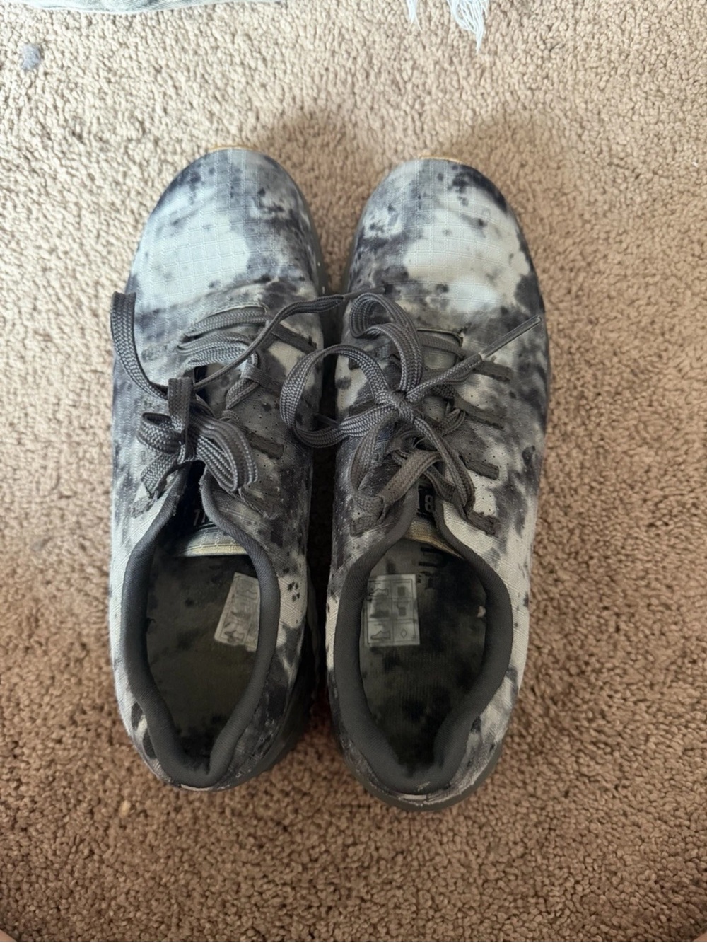 NOBULL Black & White Tie-Dye Training Sneakers